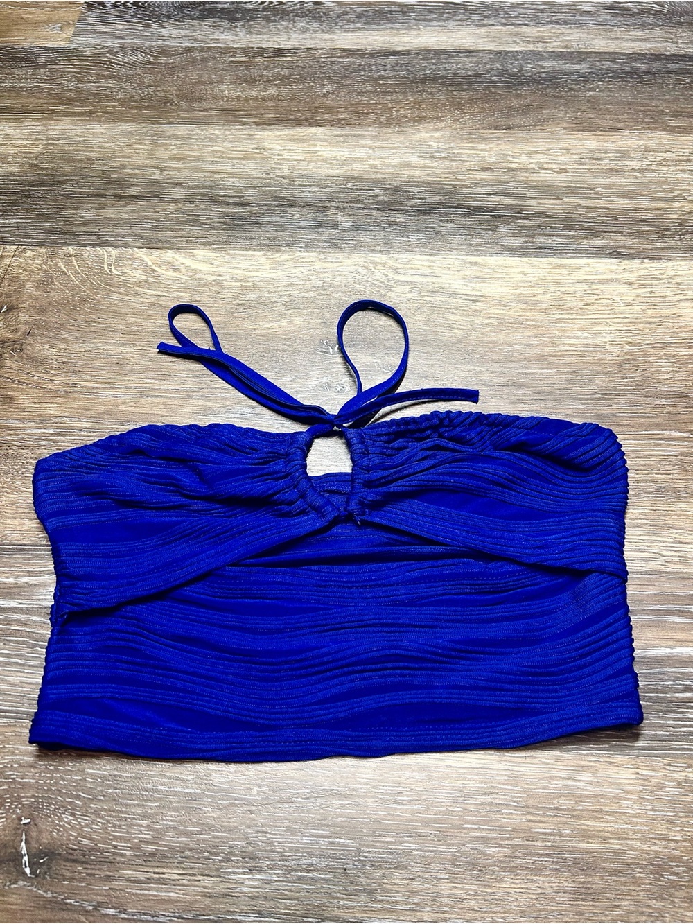 SHEIN Royal Blue Strapless Halter Ruched Tube Top
